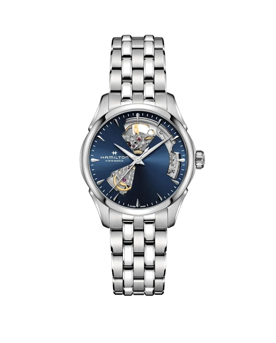 

Jazzmaster Open Heart 36 мм автоматические женские часы H32215141 из стали Hamilton, серебряный