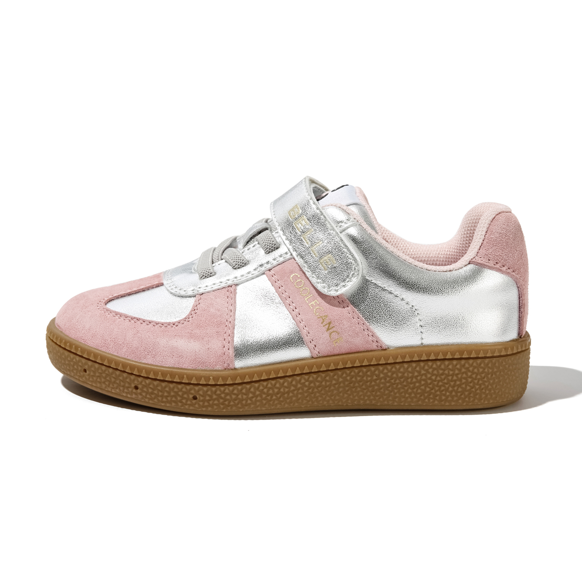 

Низкие детские кроссовки для повседневной жизни BELLE, серебряный/розовый