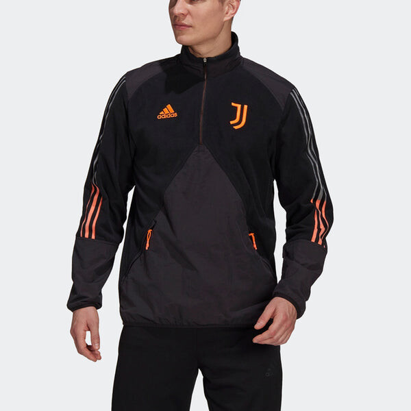 Толстовка adidas Juventus Soccer/Football Sports Contrast Color Stitching Round Neck Pullover Black, мультиколор — фото 2