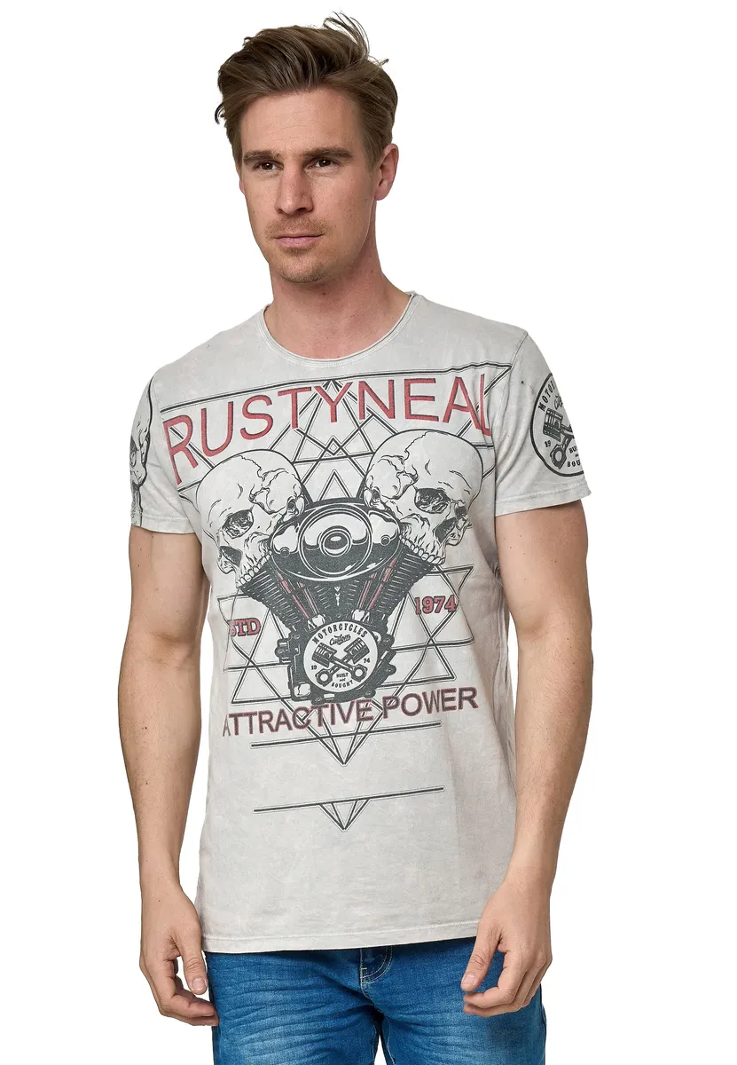 

Футболка Rusty Neal с классным принтом спереди, серый
