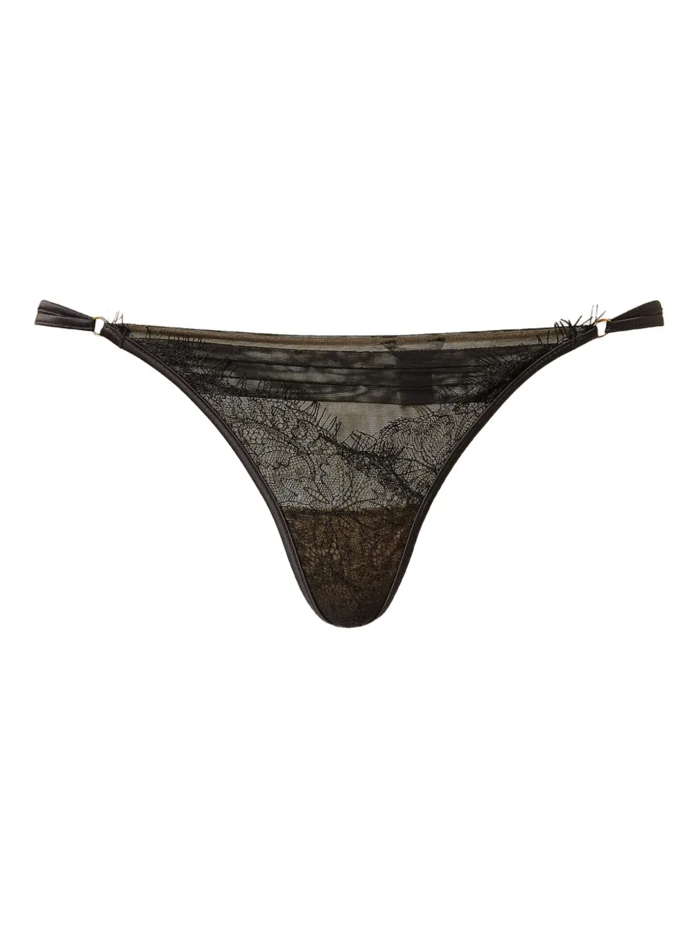 

Трусы-стринги с кружевом Twinset, черный