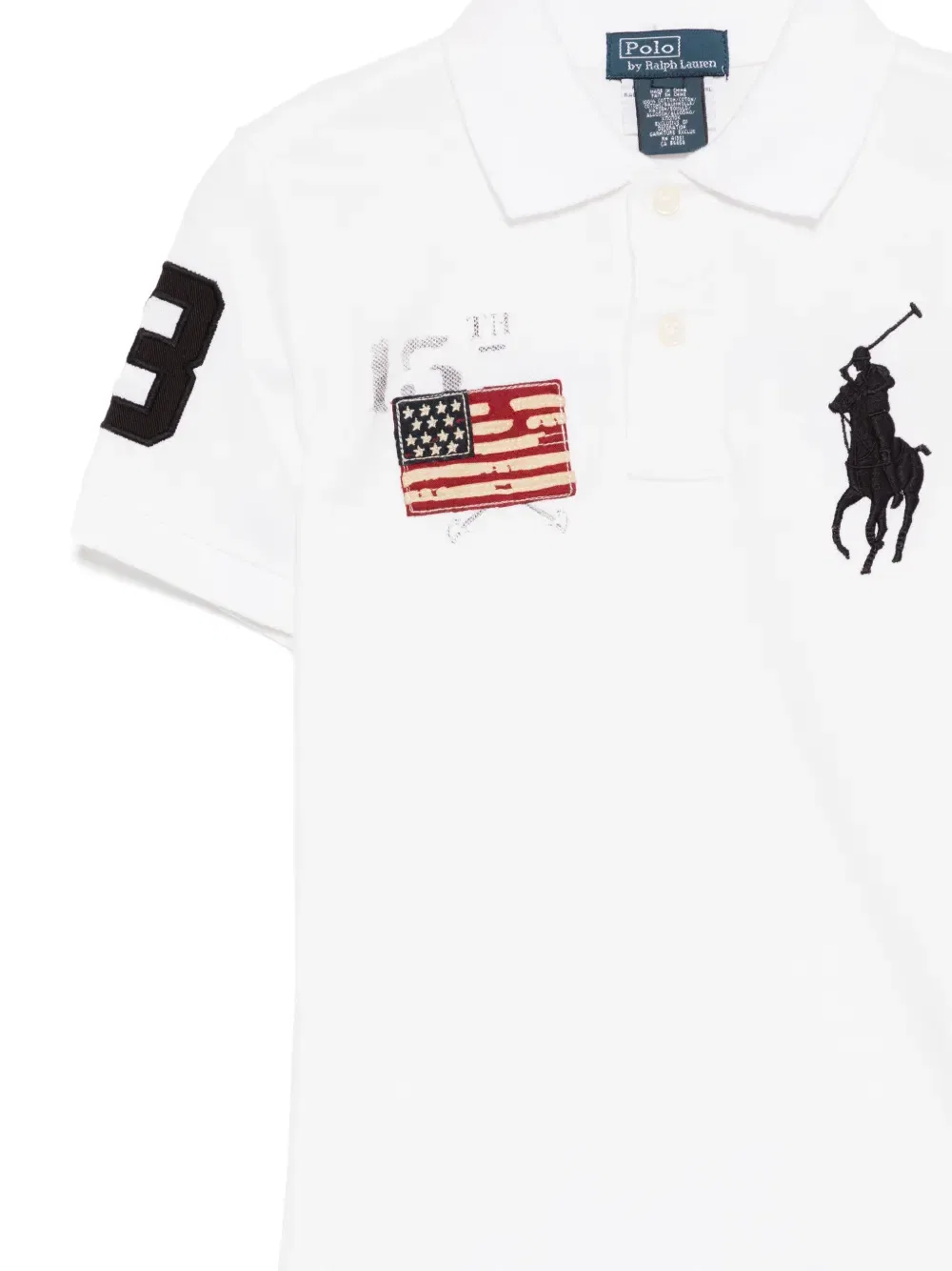 Футболка с нашивкой и логотипом Polo Ralph Lauren Kids, белый — фото 3