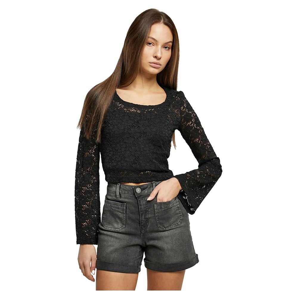 

Топ Urban Classics Lace Long Sleeve, черный