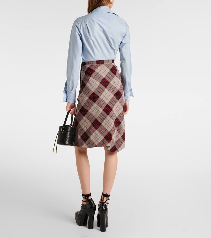 Пьяная драпированная клетчатая миди-юбка Vivienne Westwood, Aw24-Red Check — фото 3