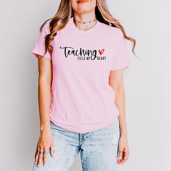 

Футболка с коротким рукавом Teaching fills my heart Simply Sage Market, Pink