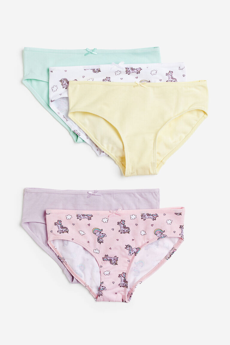 

5 пар хлопковых трусов H&M, розовый