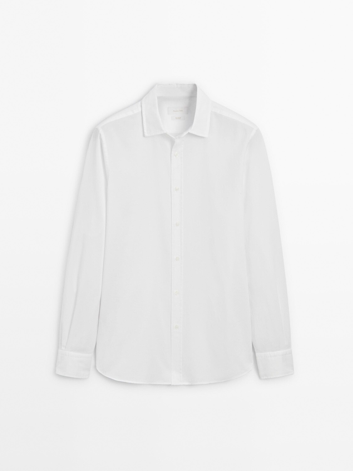 

Рубашка из фактурного 100% хлопка Massimo Dutti, белый