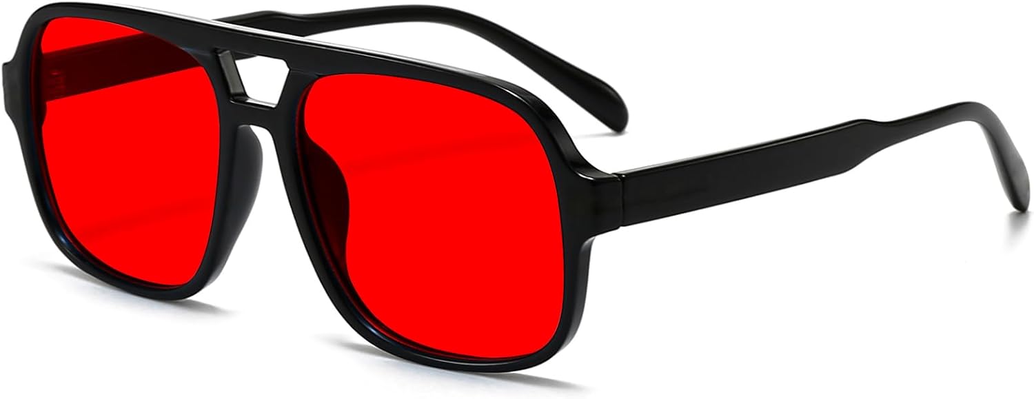 

Ретро-солнцезащитные очки-авиаторы для женщин и мужчин. Модные классические квадратные зеленые солнцезащитные очки-авиаторы в стиле 70-х. Винтажные очки Breaksun, Black/Red