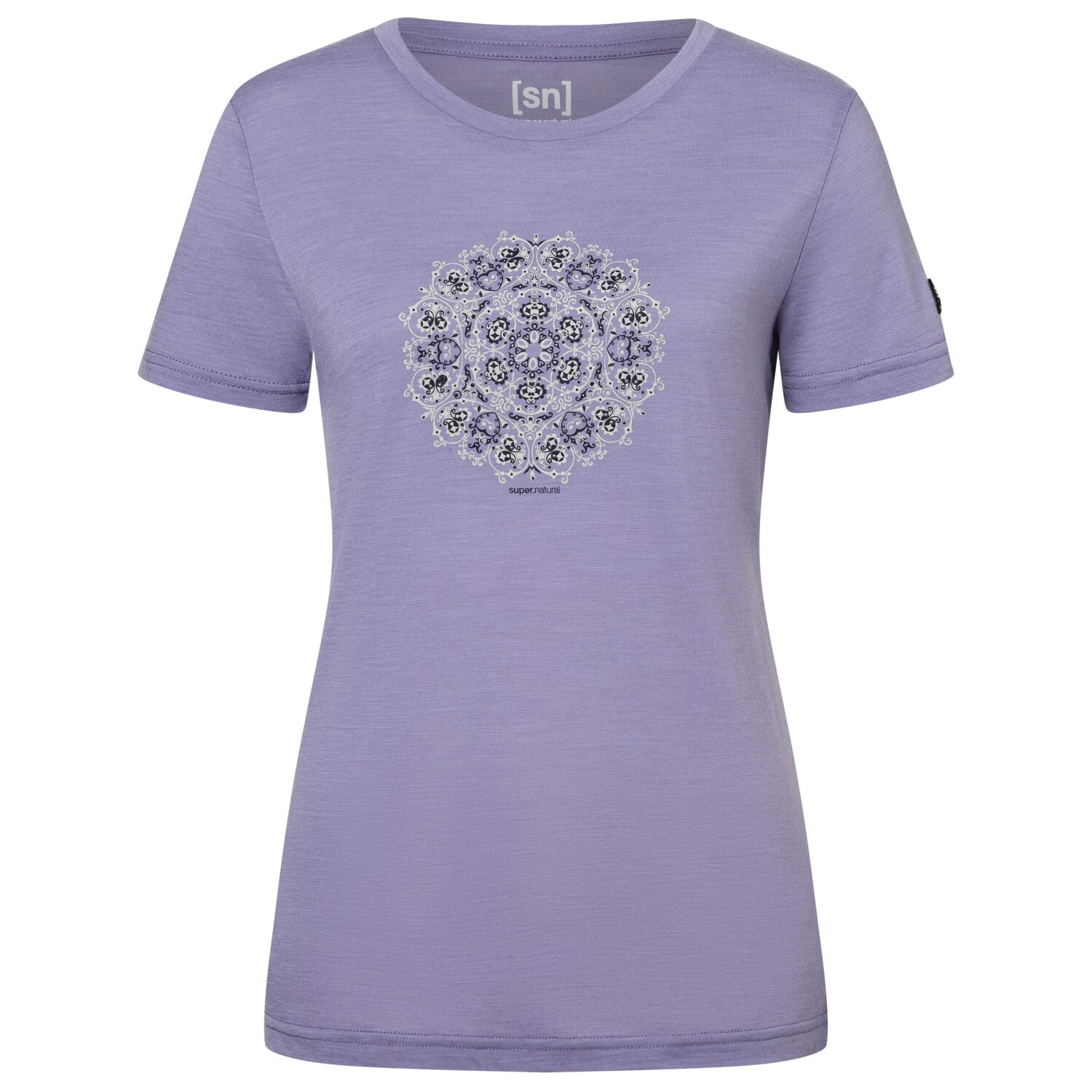 

Рубашка из мериноса Super.Natural Ornament Tee, цвет Purple Haze/Mysterioso/Feather Grey