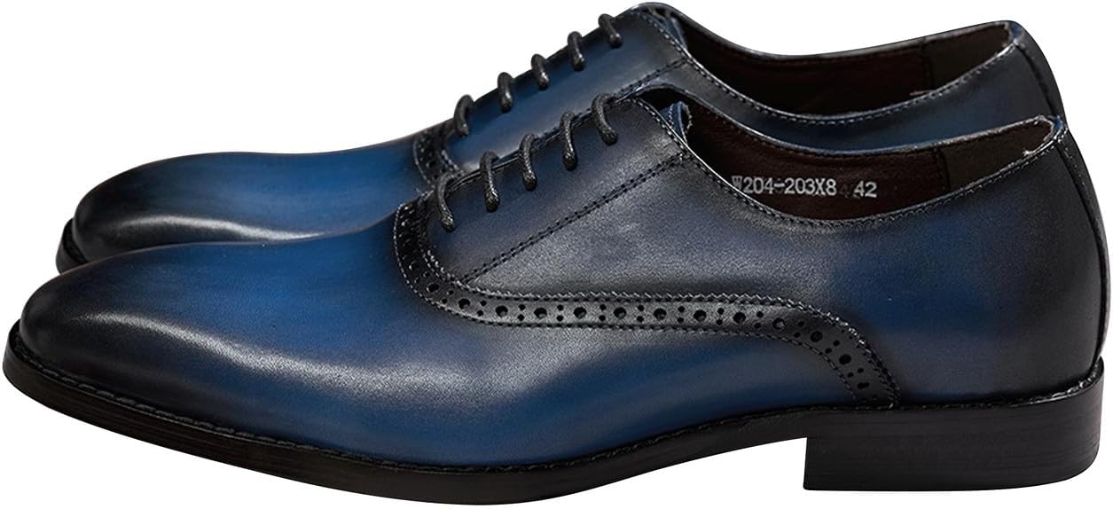 

Мужские туфли Santimon Oxfords для официального стиля, из натуральной кожи, с закрытым носком, современный роскошный дерби, для выпускного, свадьбы, делового и повседневного образа, модные, удобные туфли для смокинга, синий