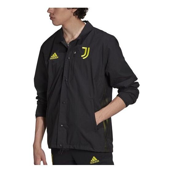 

Куртка adidas Juventus Soccer/Football Training Sports lapel Jacket Black, черный