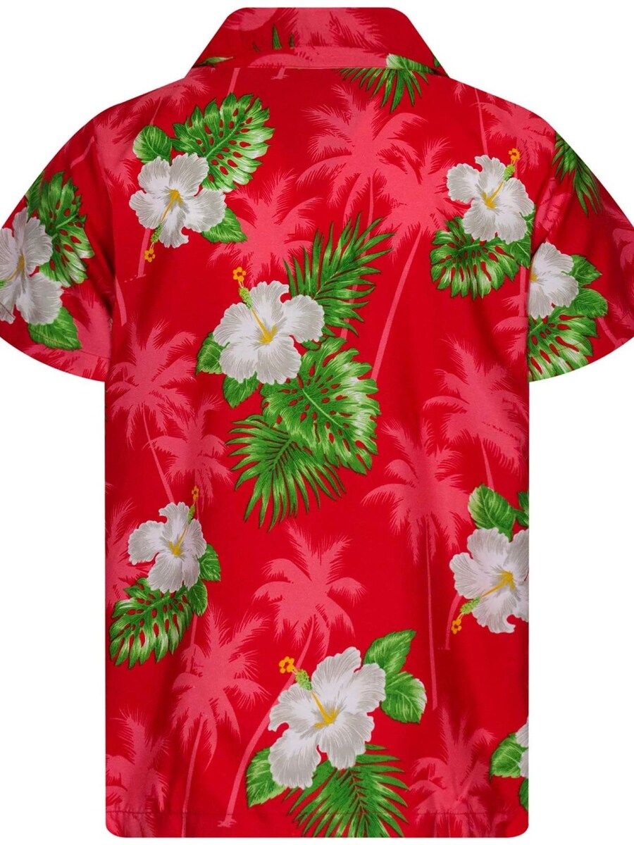 Рубашка на пуговицах классического кроя King Kameha Small Flower, красный — фото 2