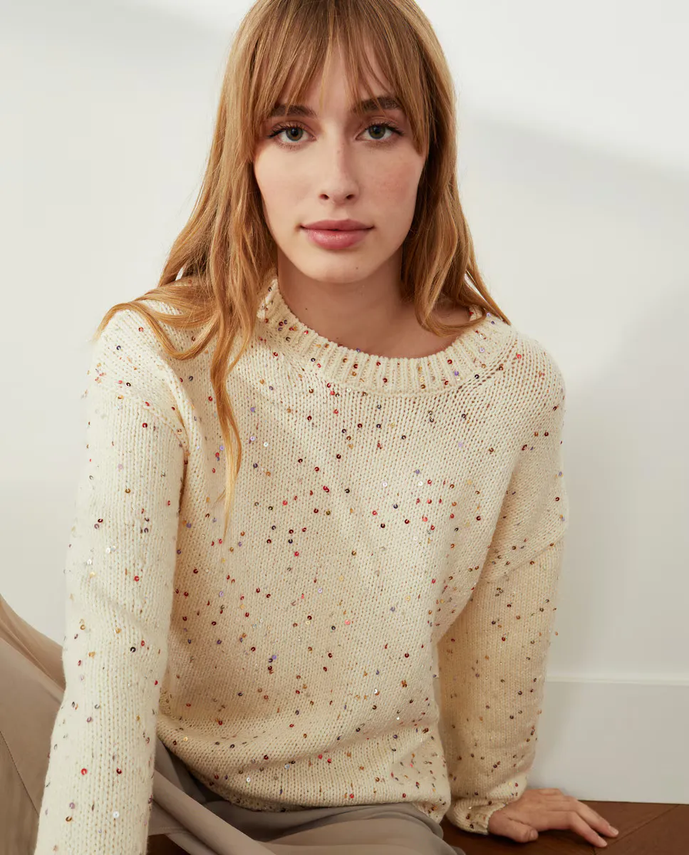 

Женский свитер с круглым вырезом Southern Cotton, цвет 120 Crudo