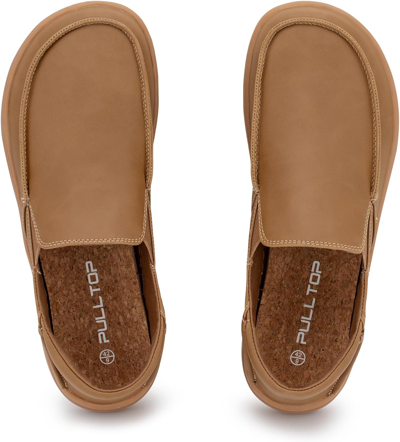 Мужские туфли Pulltop Barefoot с широкой носовой частью - минималистичные туфли-босоножки, кроссовки без каблука, слайпы для ходьбы, противоскользящие, Wt04 | Tobacco — фото 2