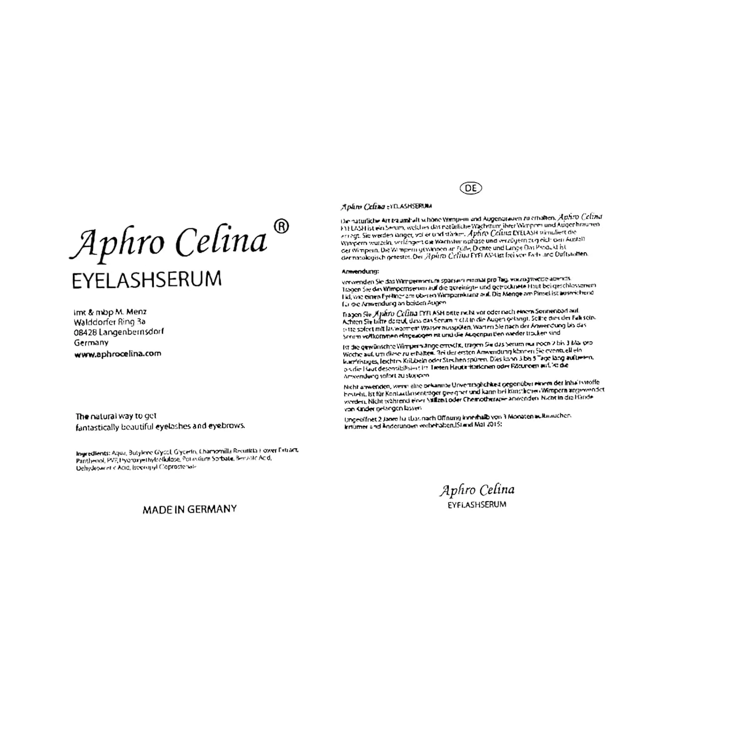 Сыворотка для роста ресниц Aphro Celina Eyelash Serum, 3 мл Aphro Celina — фото 4