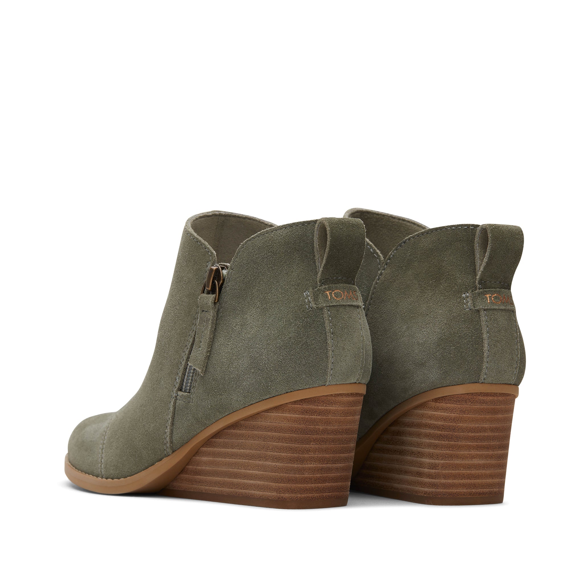 Замшевые ботильоны Goldie Vetiver на танкетке TOMS Shoes — фото 3