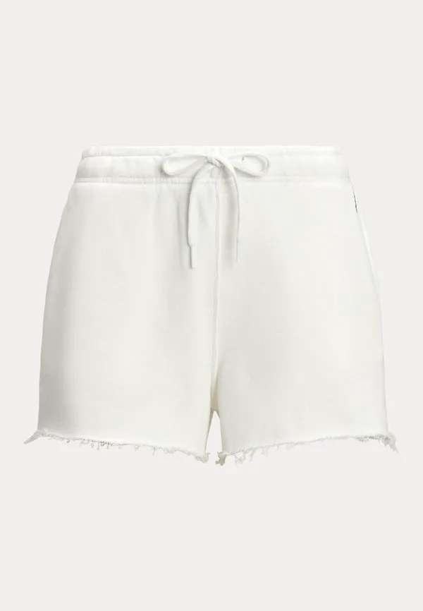 Легкие флисовые короткие спортивные штаны на шнуровке Polo Ralph Lauren, White — фото 4