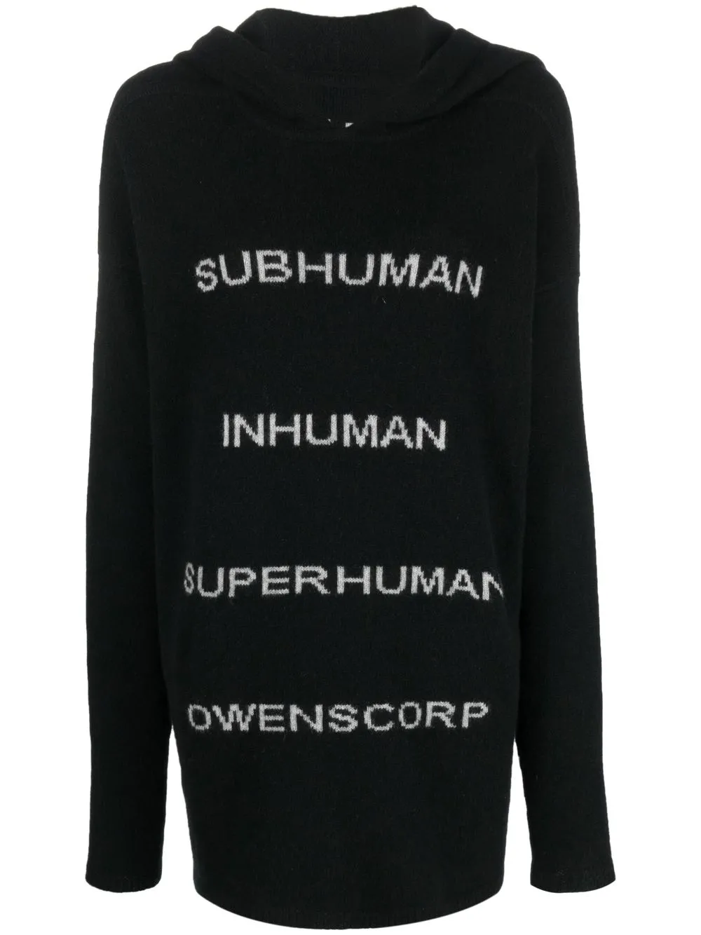 

Худи вязки интарсия Rick Owens, черный