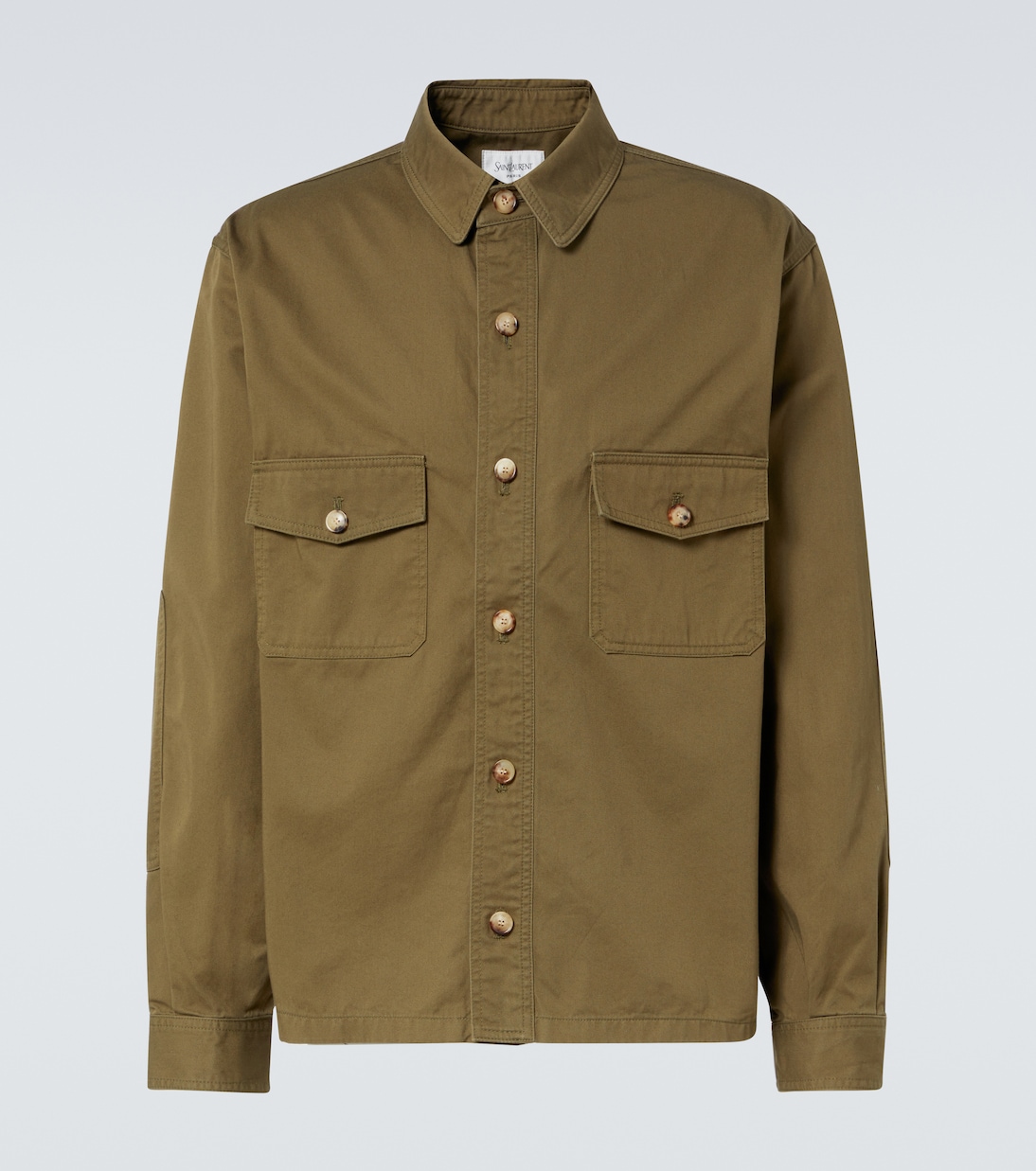 

Хлопковая твиловая рубашка-оверсайз Saint Laurent, Adthentic Khaki