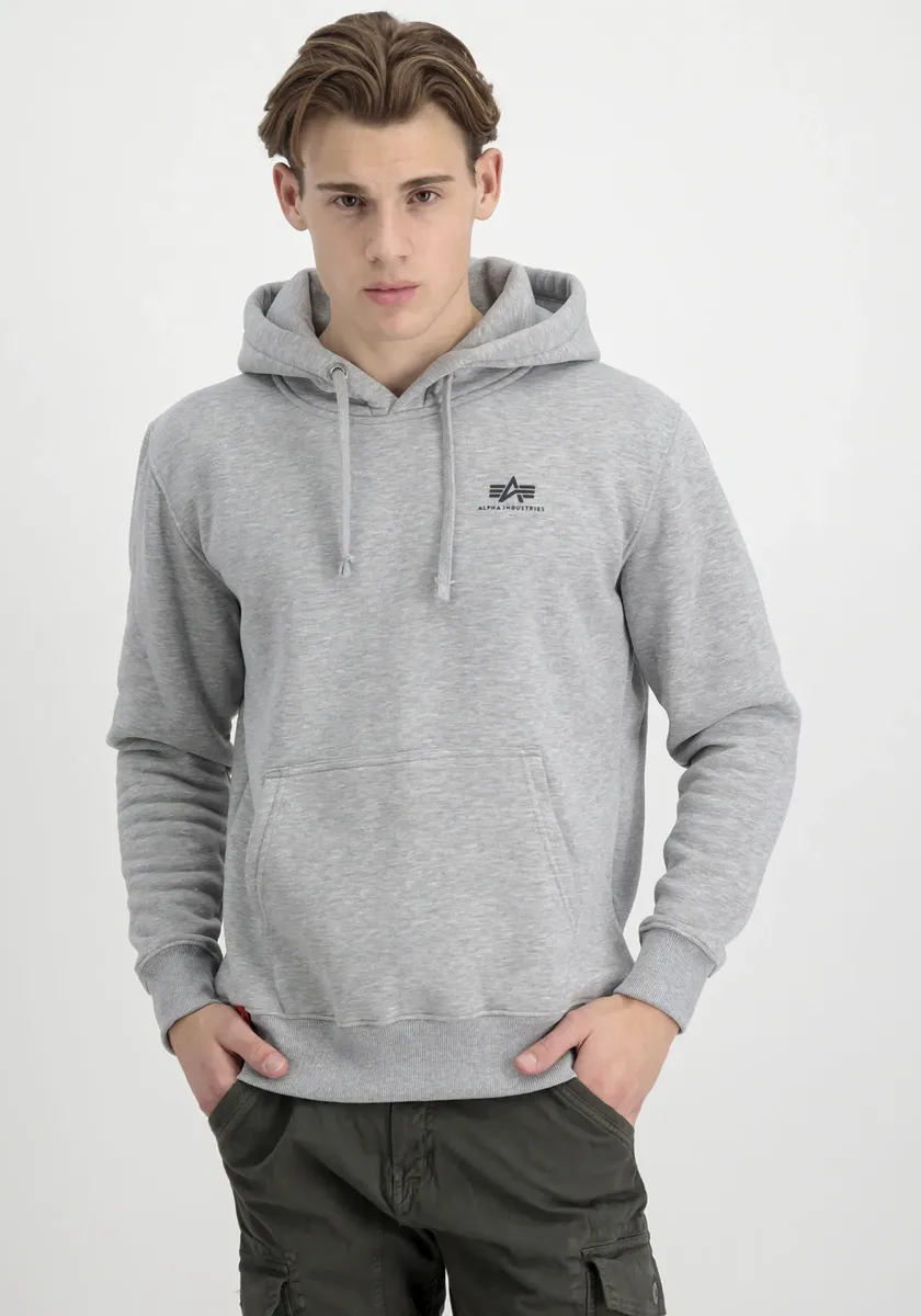 

Толстовка с капюшоном Alpha Industries "Hoody Small Logo", серый