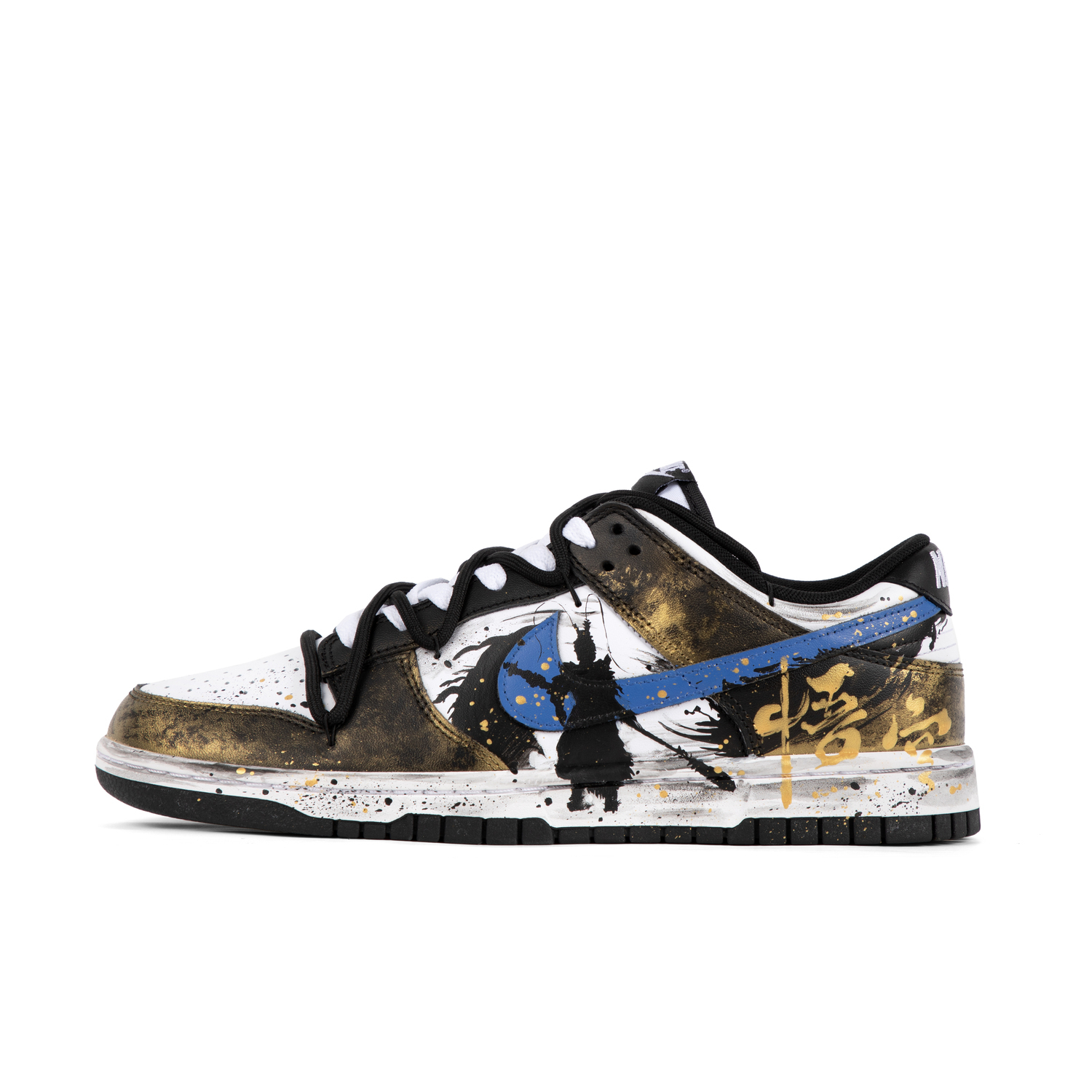 Nike Dunk Anti Slip Износостойкие Низкие Кроссовки для Скейтбординга Унисекс Черный Золотой