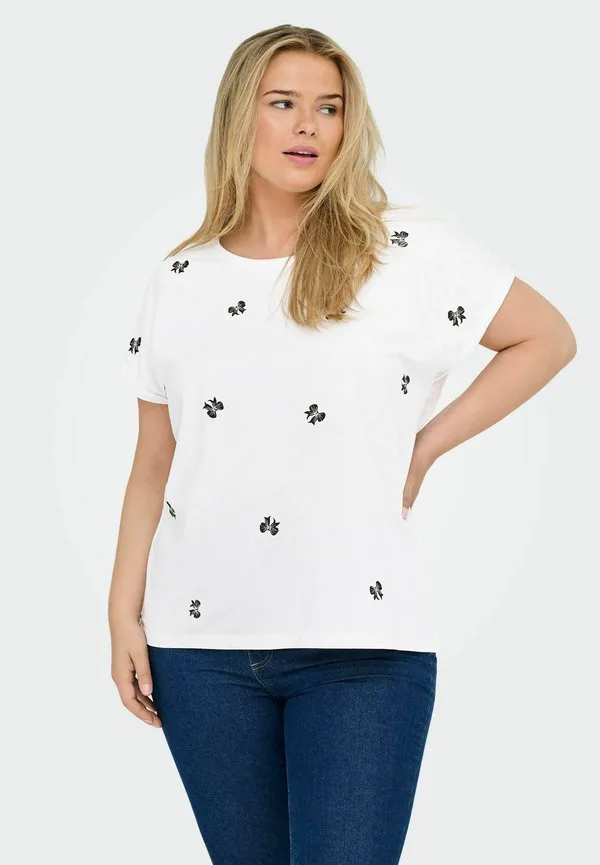 

Футболка с принтом Only Carmakoma, Bright White, Белый, Футболка с принтом Only Carmakoma, Bright White