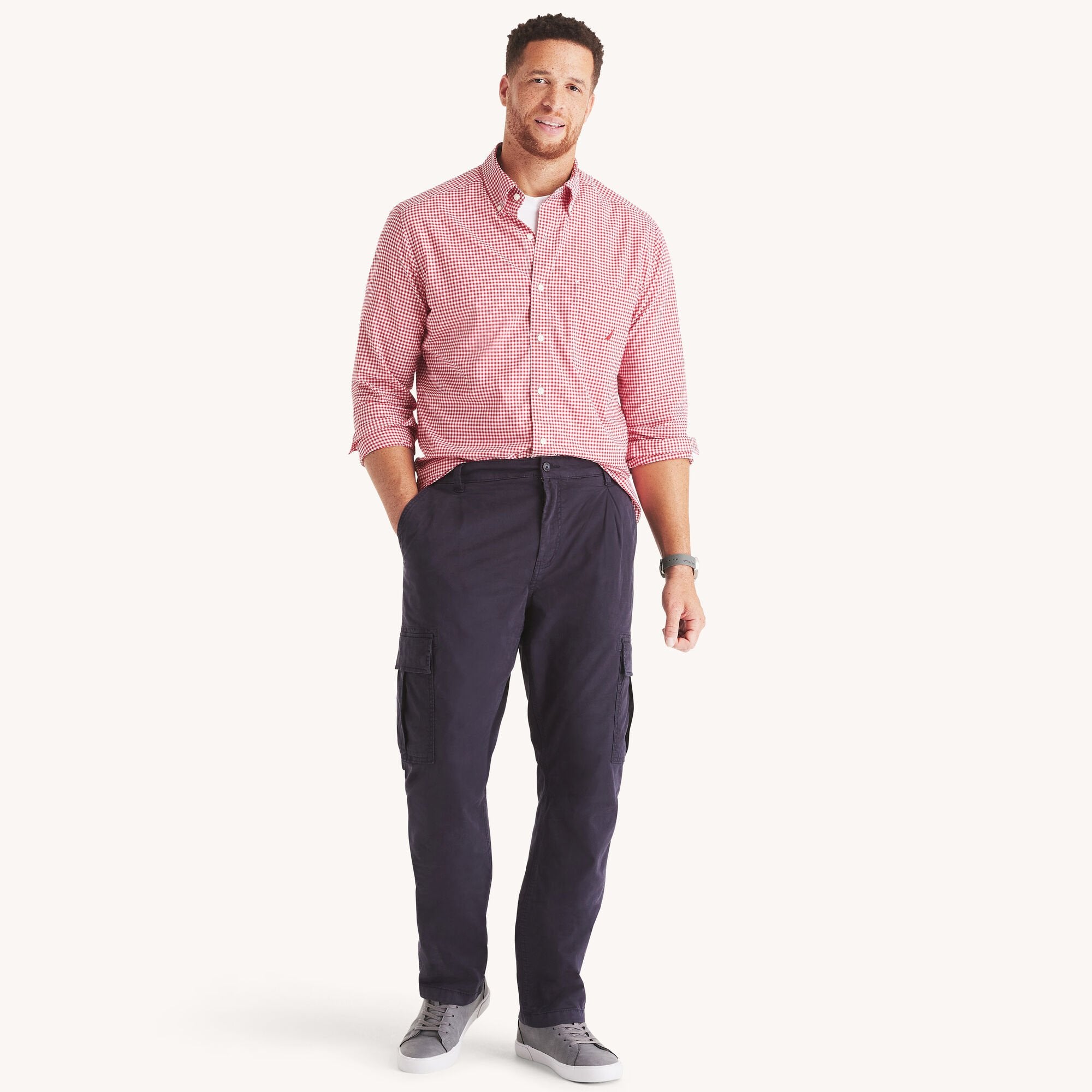 

Nautica Mens Big & Tall плиссированные брюки-карго, цвет navy seas