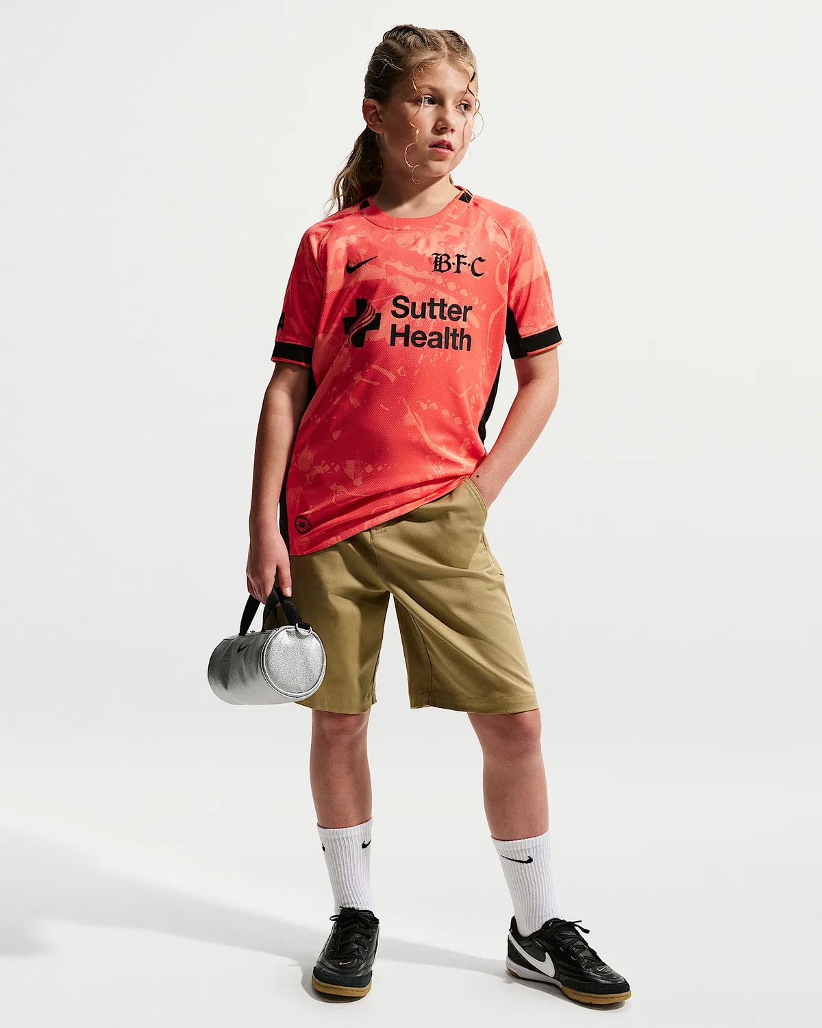 Детская Nike Dri-FIT NWSL Replica Jersey Bay FC Stadium Away, Rush Coral — фото 4