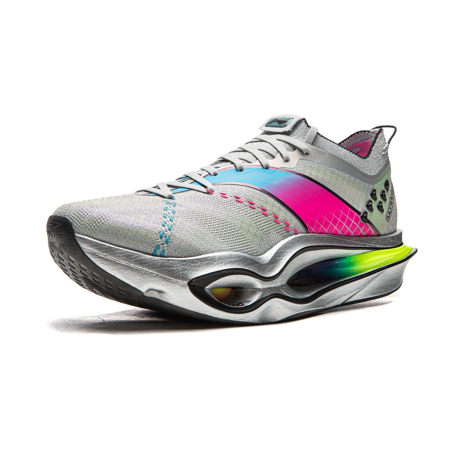 Беговые кроссовки Li-Ning Feidian 6 ULTRA с амортизацией, противоскользящие, износостойкие, низкие, с карбоновой пластиной, унисекс, crystal серый/серебро — фото 4