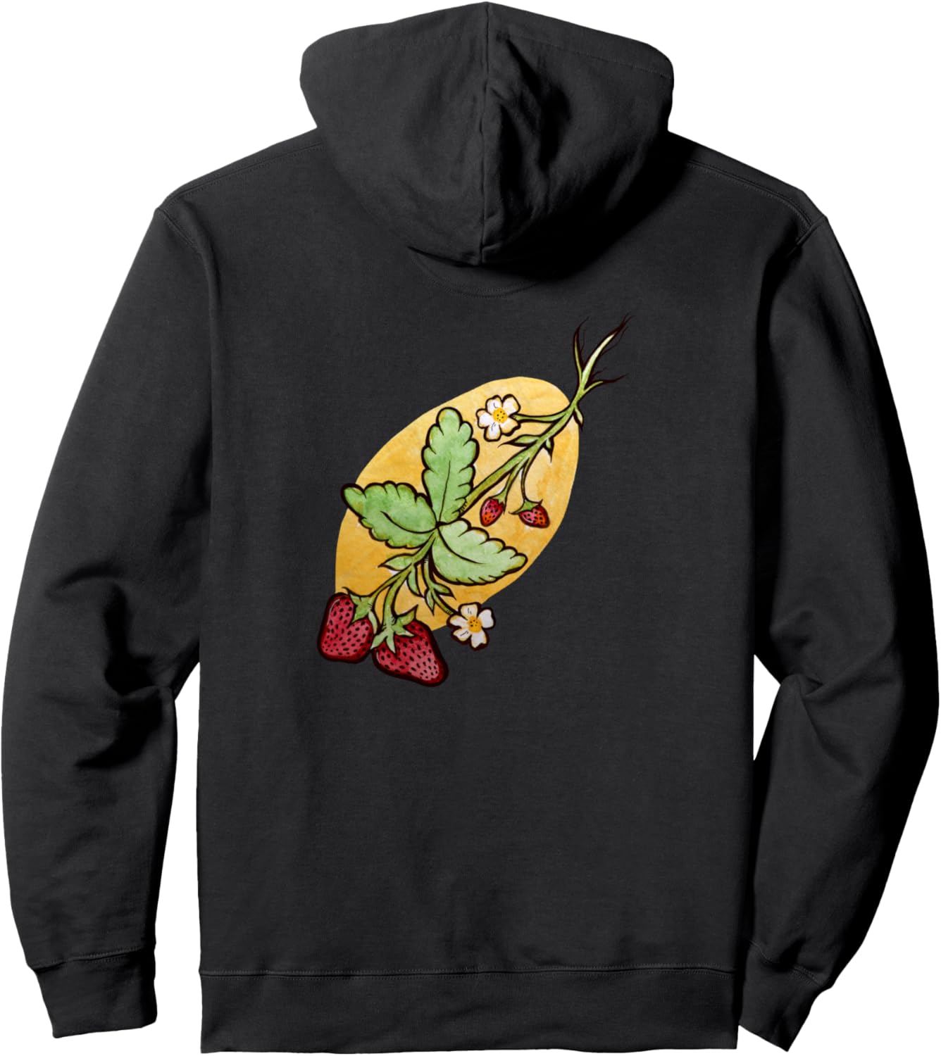 

Клубника - моя страсть! Милая толстовка с акварельным рисунком клубники Farm Bubb, черный