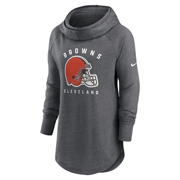 Женский худи с воротником-воронкой Cleveland Browns в цвете вересковый уголь Nike — фото 3