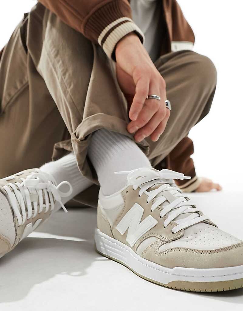 

New Balance – 480 – Спортивная обувь из песочной замши, Бежевый, New Balance – 480 – Спортивная обувь из песочной замши