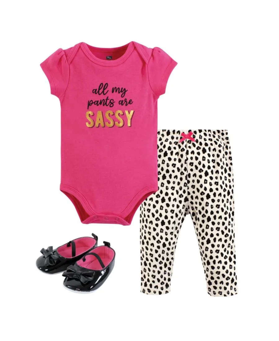 Хлопковый боди, брюки и комплект обуви Hudson Baby, Sassy Pants