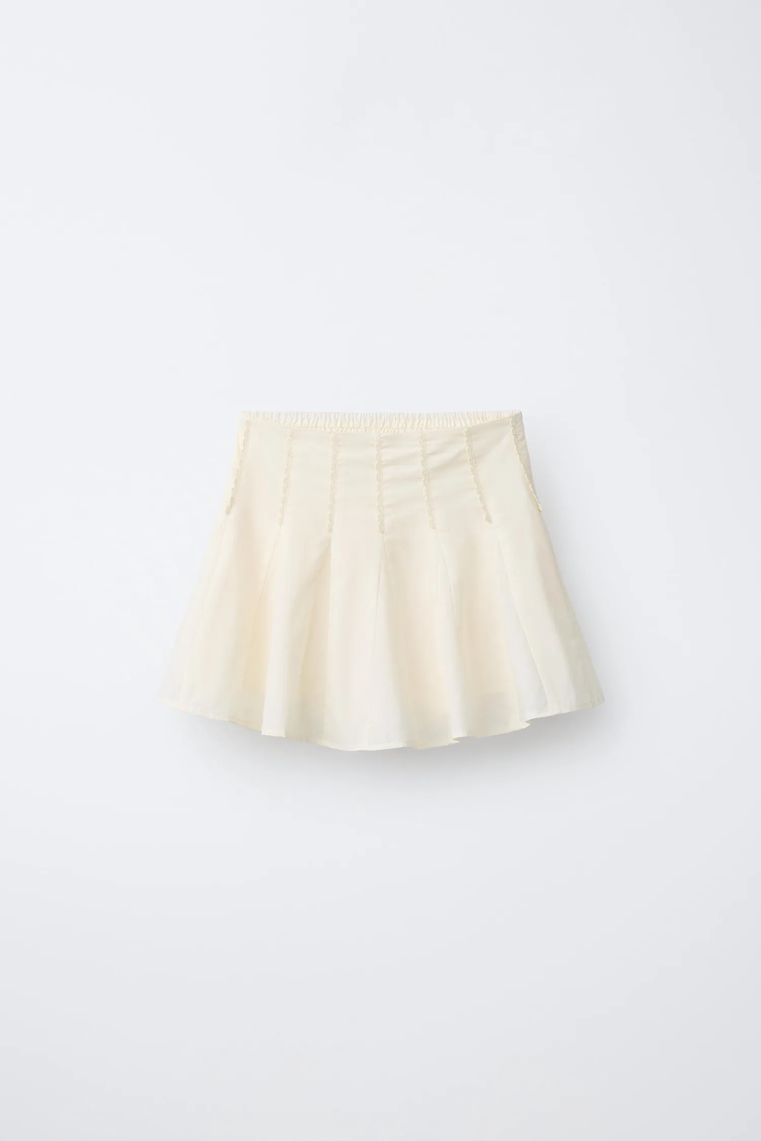 Юбка с кружевной отделкой Zara, экрю