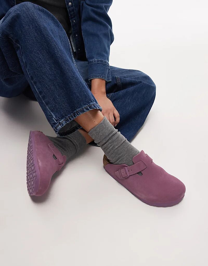 Сабо Birkenstock Boston лилового цвета
