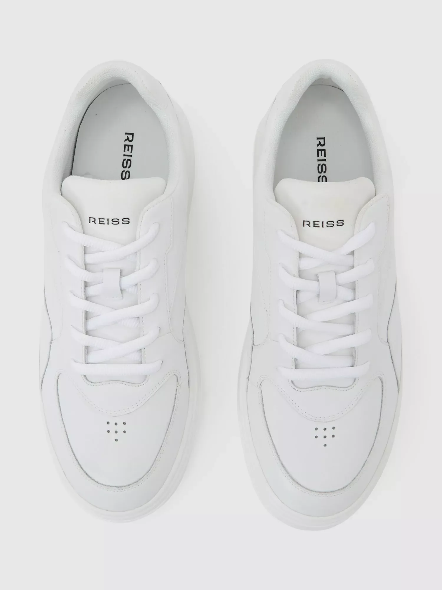 Кроссовки из литой кожи с толстой подошвой Reiss, White — фото 4