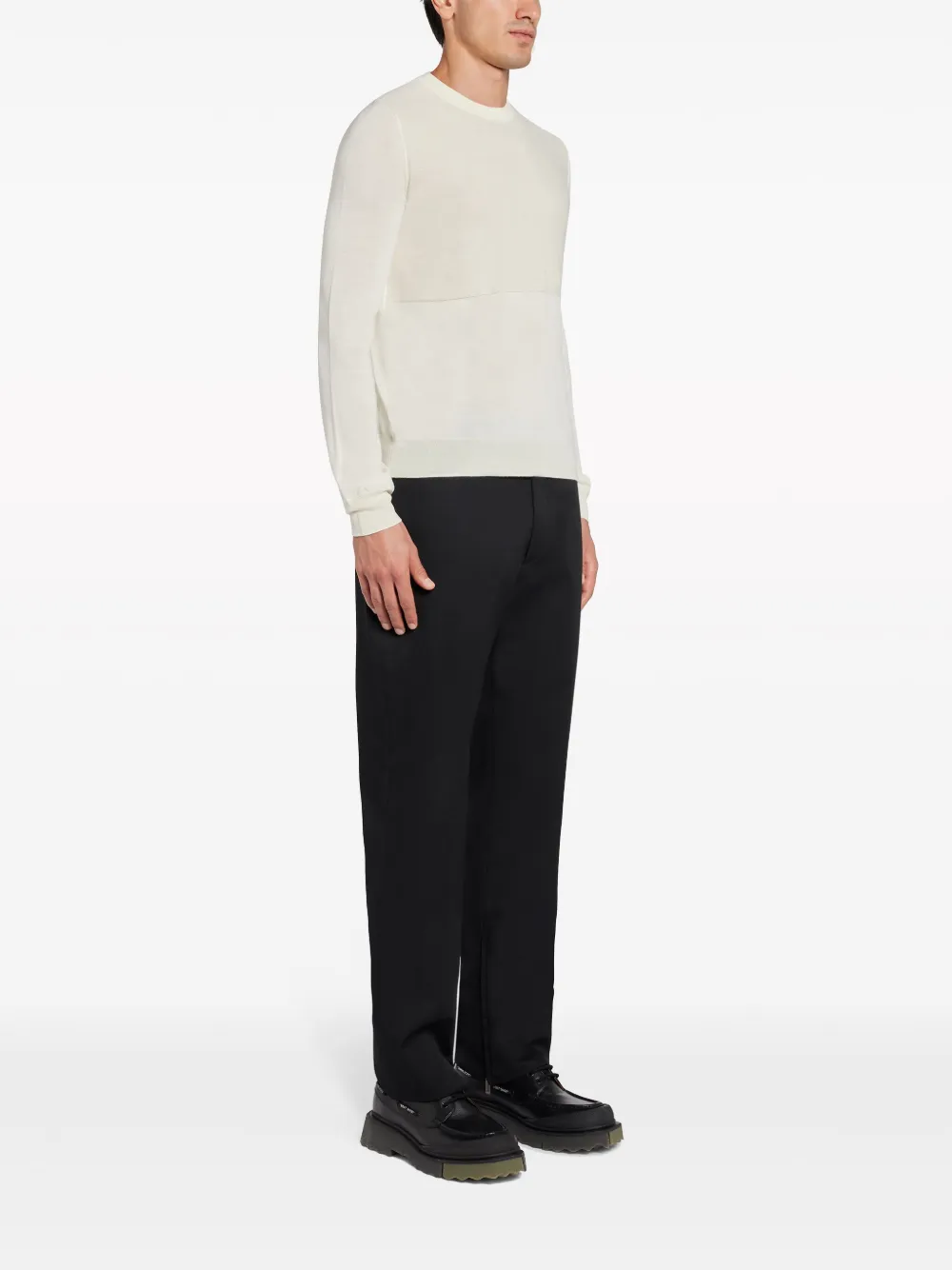 Джемпер из вирджинской шерсти JIL SANDER, нейтральный — фото 3