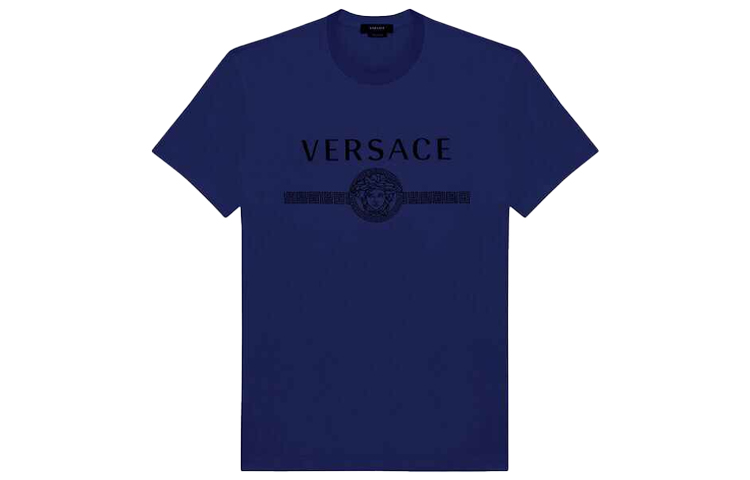 

Футболка с логотипом Медузы VERSACE, темно-синий