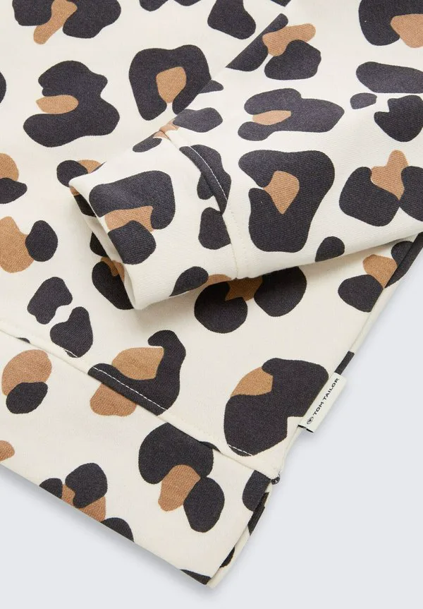 Толстовка с леопардовым принтом mit Tom Tailor, White/Beige Big Leo Print — фото 3