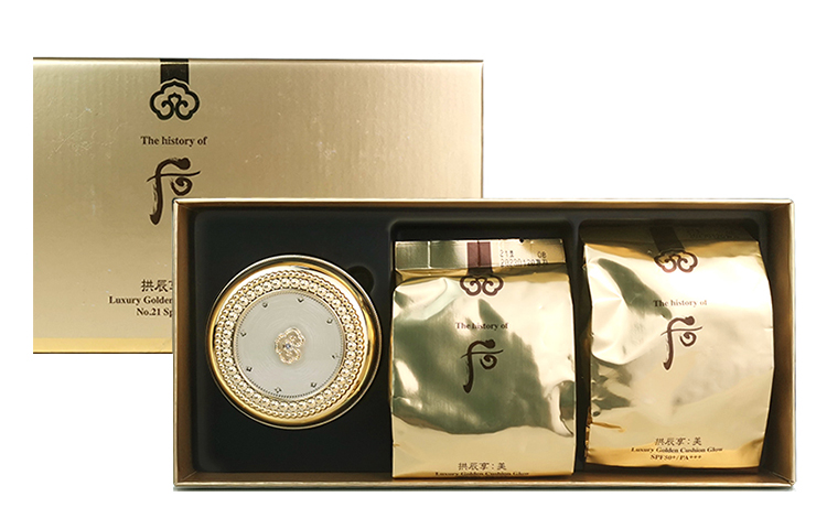 The History Of Whoo Gong Jin Heung Luxury Style Gold Queen Double Core Air Cushions Flawless Concealing Natural 13g — фото 2