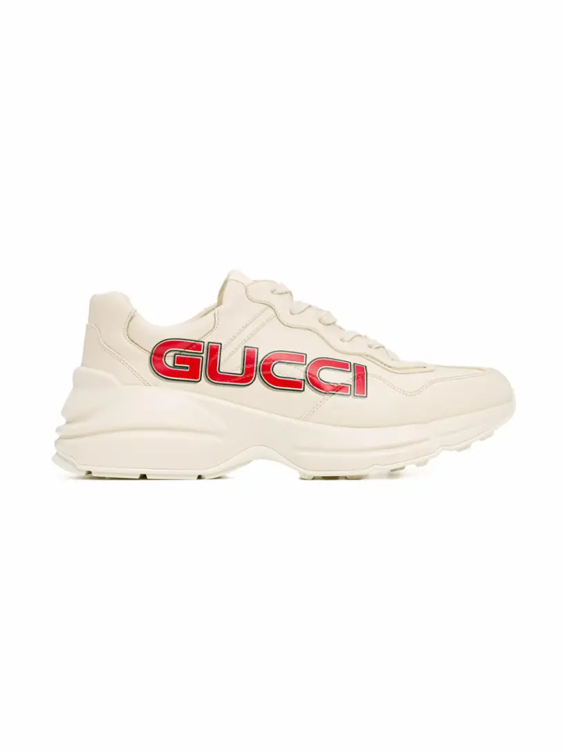 

Кожаные кроссовки Rhyton Gucci, бежевый