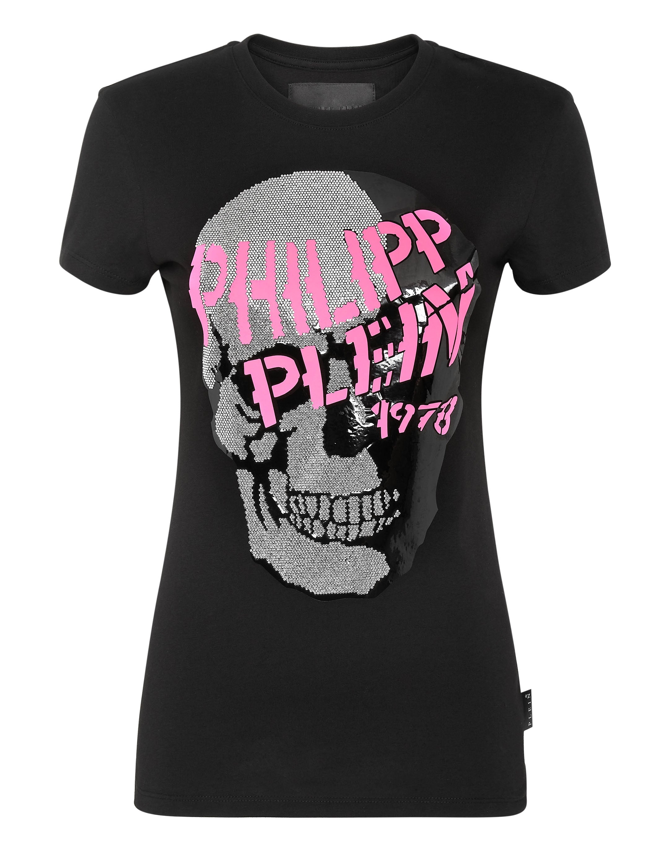 

Футболка с круглым вырезом SS Skull strass PHILIPP PLEIN, черный