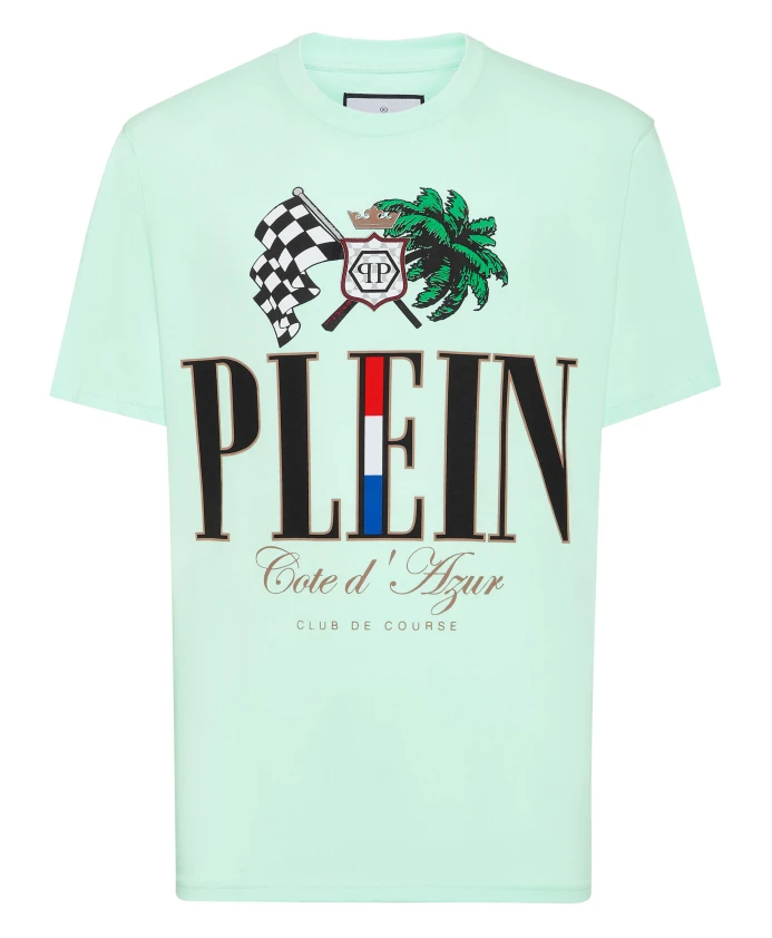

Футболка с круглым вырезом лазурного цвета Philipp Plein, зеленый