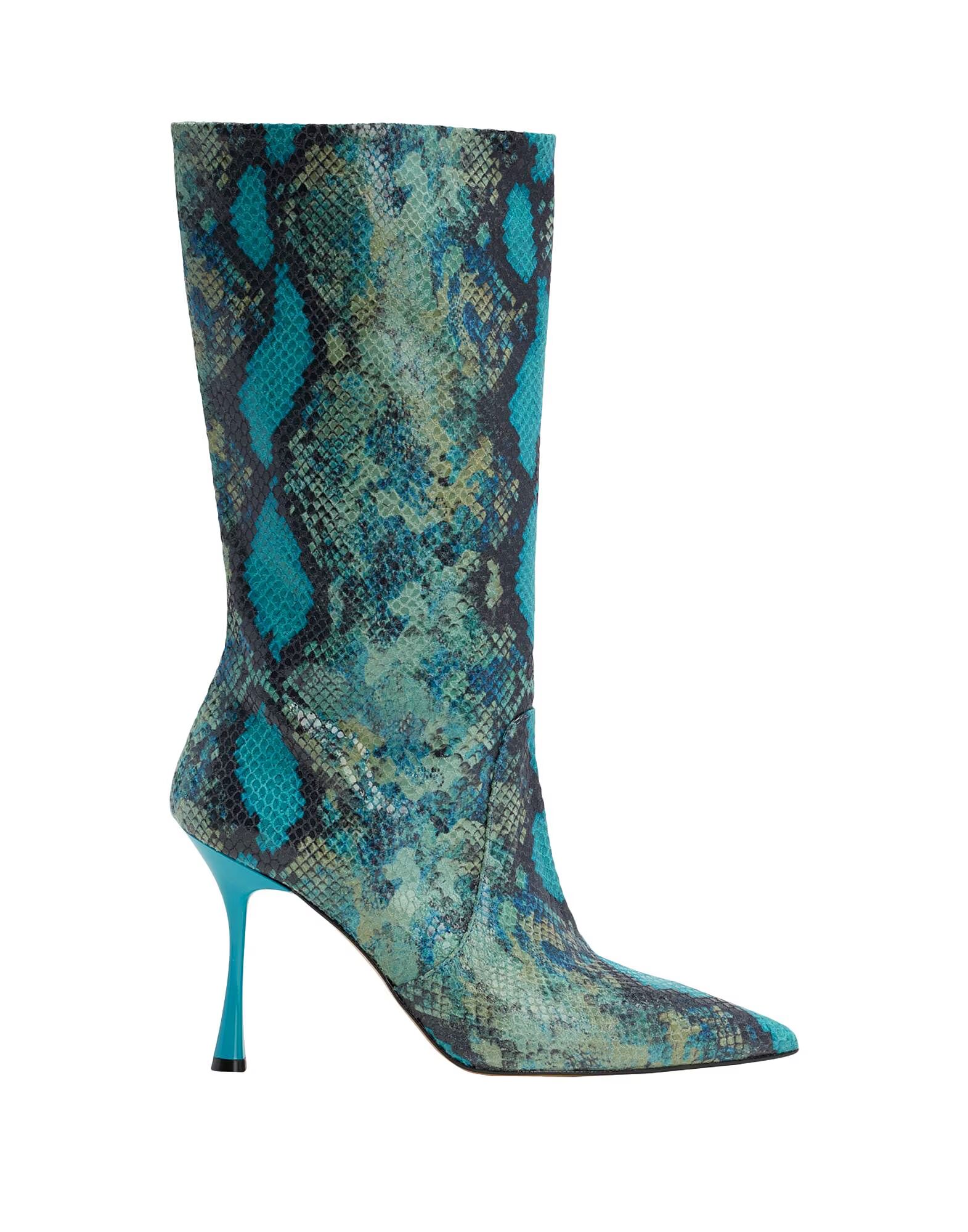 Ботинки Python Leather Heeled Boots 8 By Yoox, пастельно-голубой