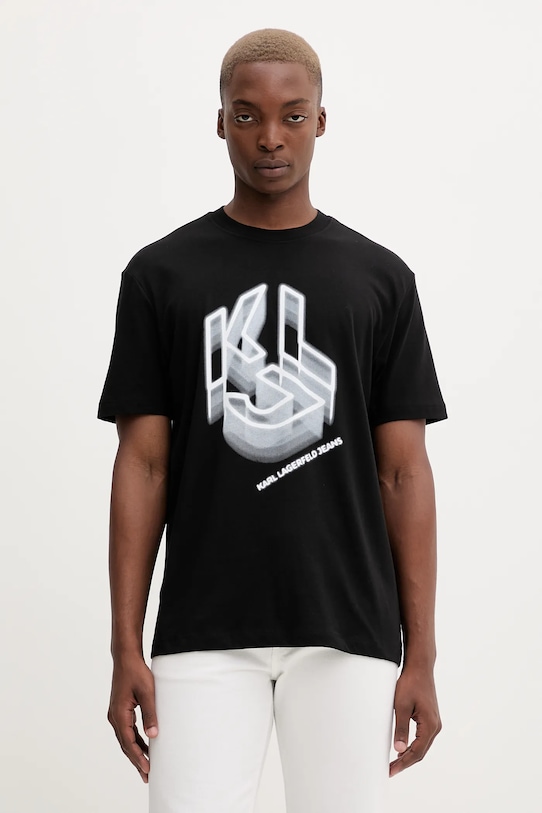 

Хлопковая футболка Karl Lagerfeld Jeans, черный