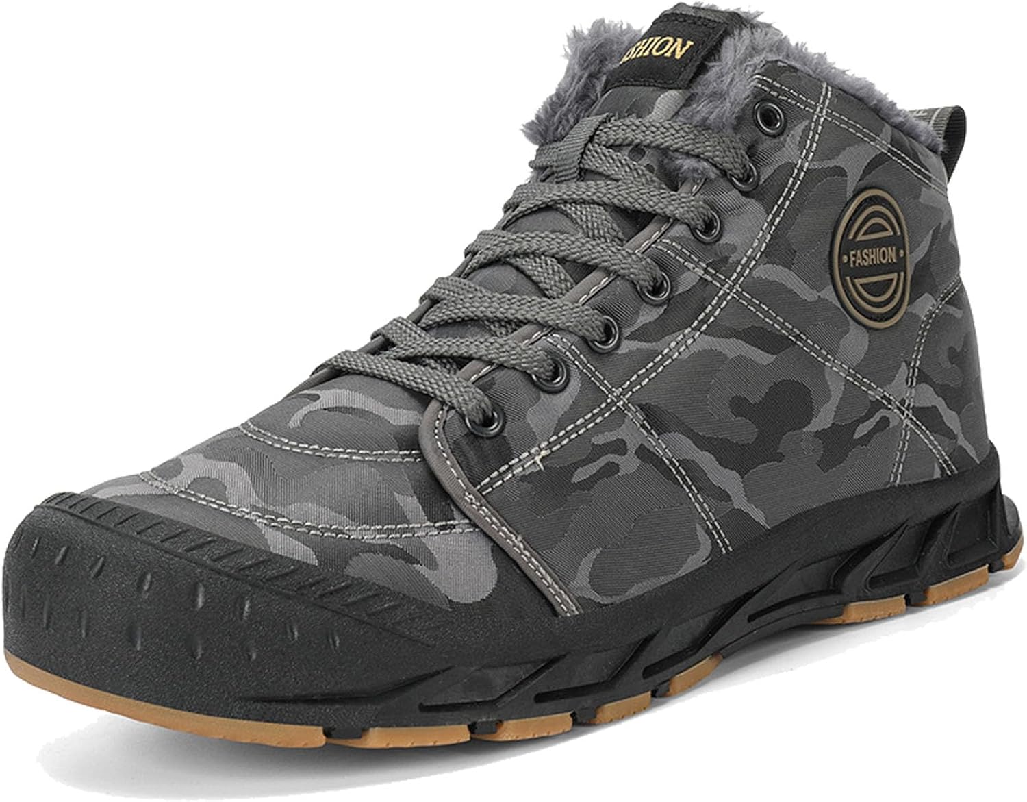 

Мужские зимние ботинки Zivopah с меховой подкладкой, снегоступы, противоскользящие, легкие, для активного отдыха, походов и прогулок, серый