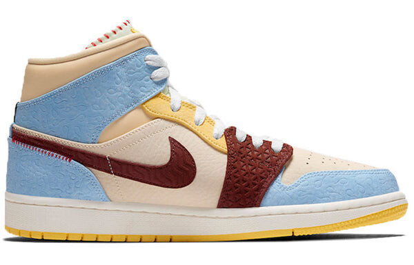 Кроссовки 1 mid se x maison chateau rouge 'fearless' Air Jordan, мультиколор — фото 2