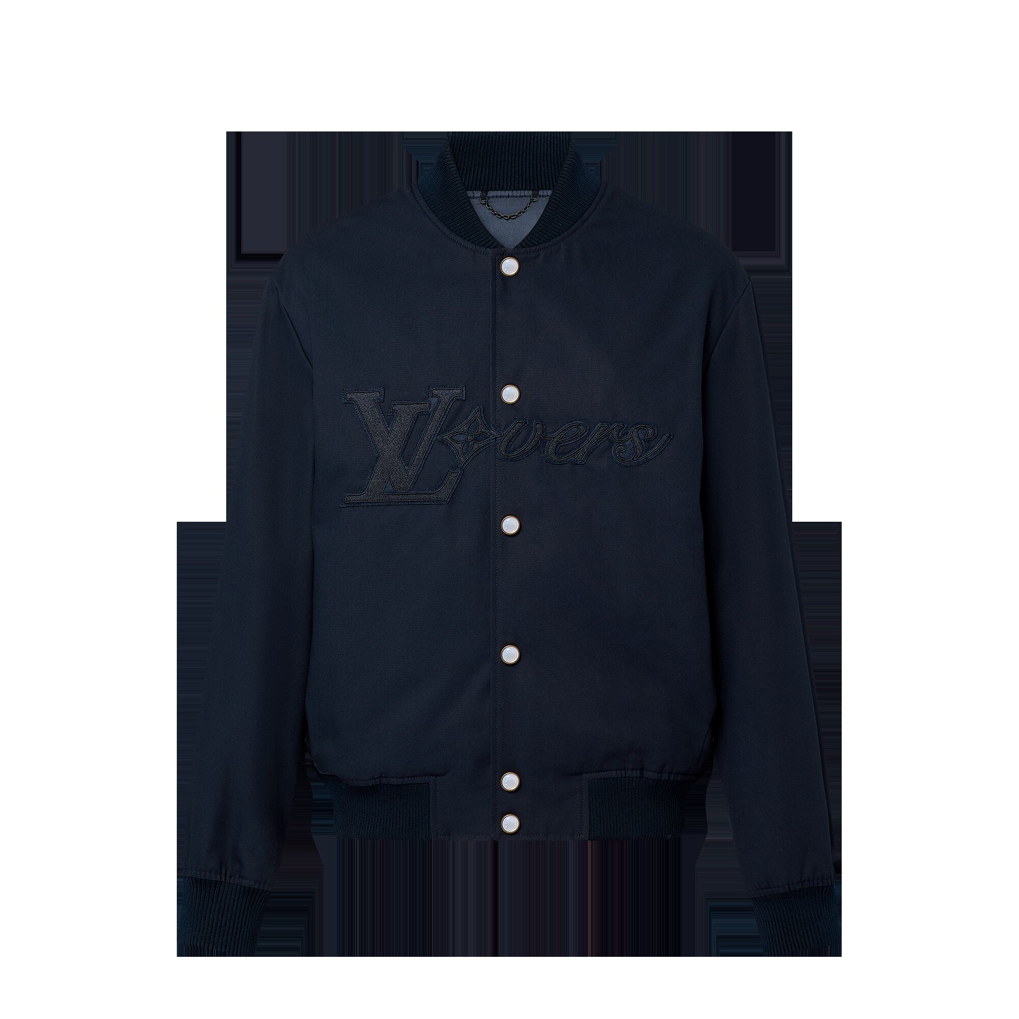 

Вышитый хлопковый бомбер Louis Vuitton, синий