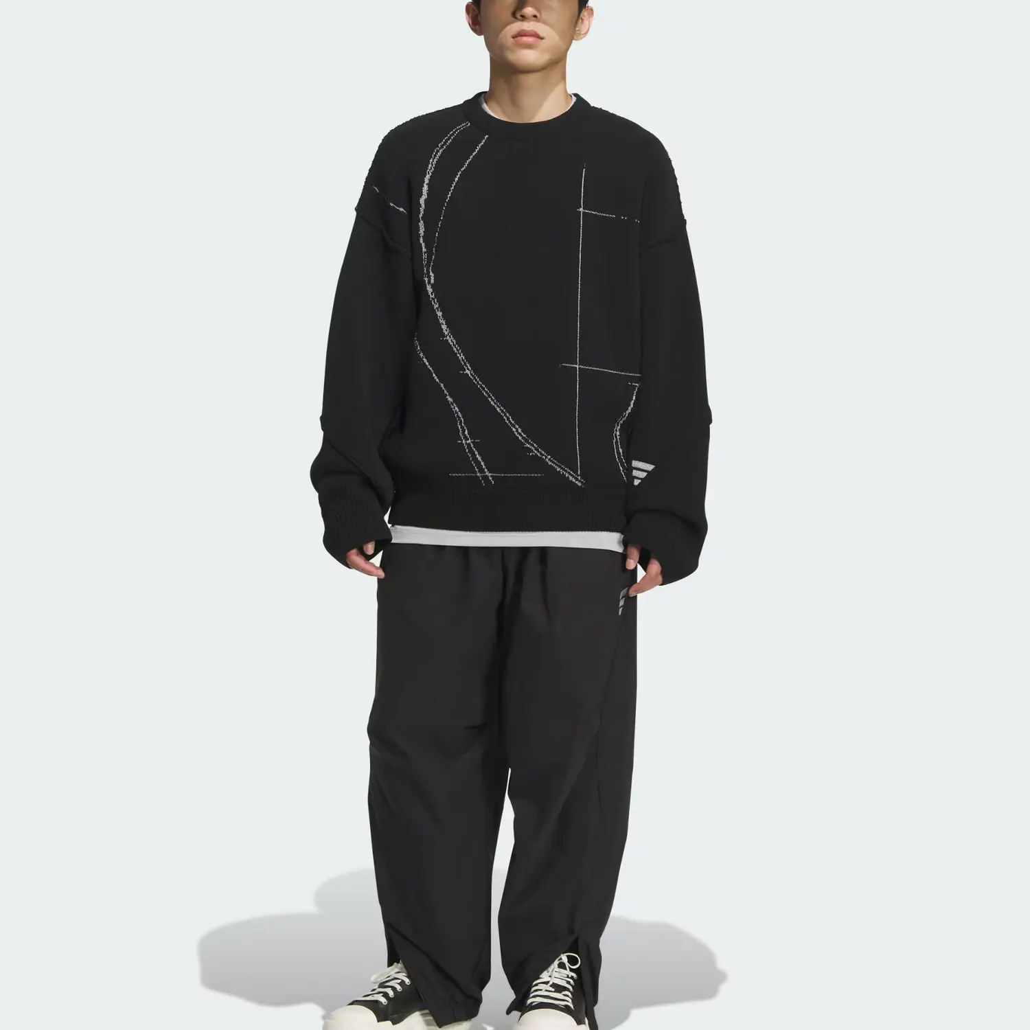 Футболка FOS FW25 KNITWEAR SWEATSHIRT Future Style Knitwear мужская Adidas, черный — фото 3