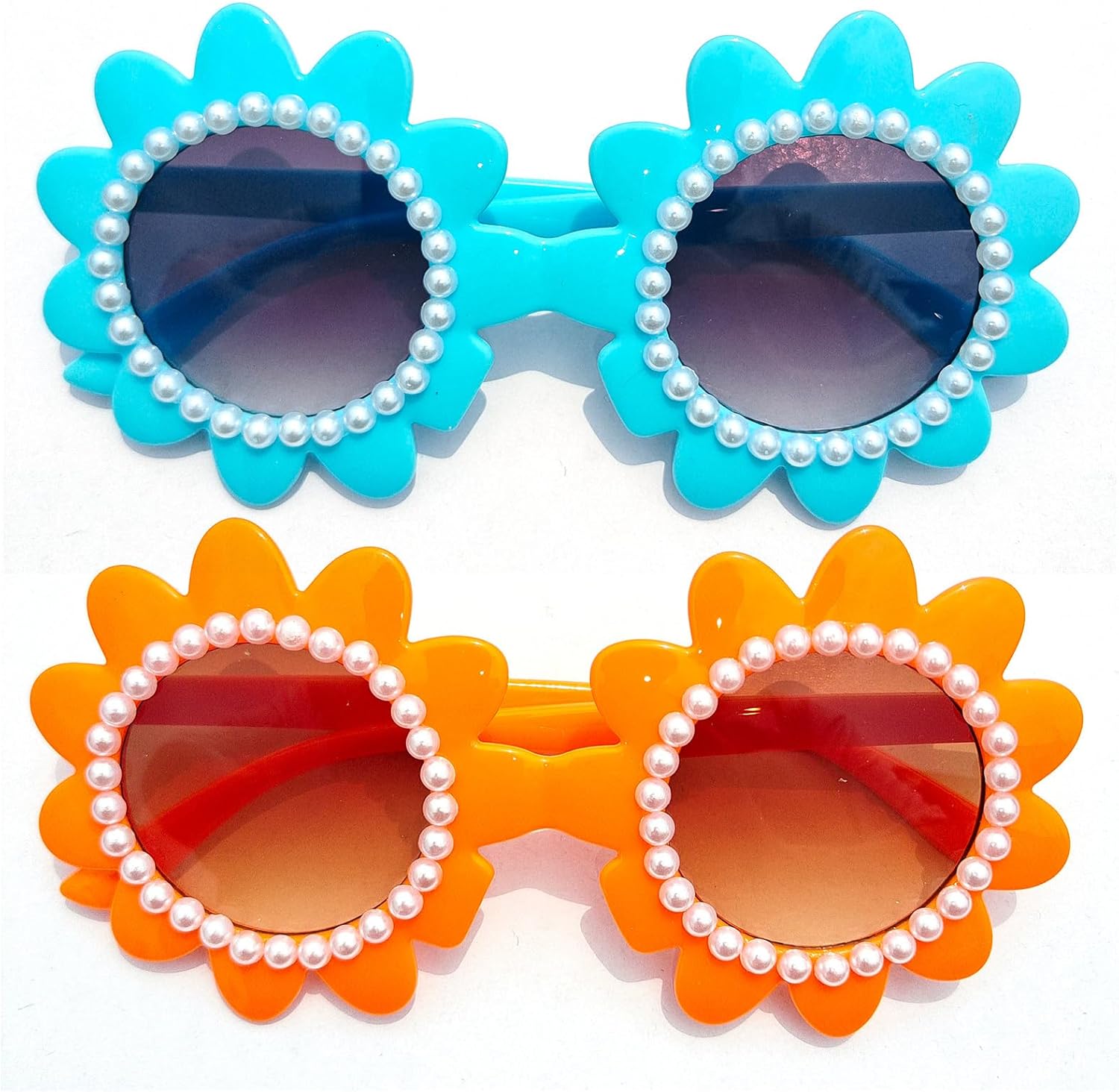 

Солнцезащитные очки в стиле ретро с цветочным принтом для женщин, милые цветочные очки для вечеринок, очки для девочек для отдыха на природе и пляже helena, Orange+blue